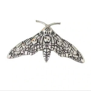 Gothic Silver Moth Hair Pin